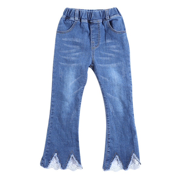 Girls Lace Flared Jeans Bottoms