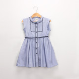 Girl Blue Shirt Sleeveless Dress