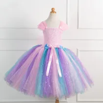 Girl Pink Crocheted Princess Tutu Dress