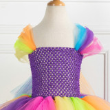 Girl Crocheted Rainbow Tutu Dress