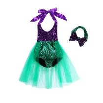 Kid Girls Sequins Tutu Bikini Swimsuit