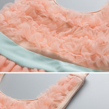 Kid Girls' Orange Pink Layers Tutu Swimwear