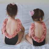 Mommy and Me Matching Swimwear 3D Flowers Swimsuit