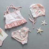 Kid Girls' Flamingos Ruffles Swimwear