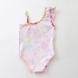 Kid Girl's Pink Prints Fruits One Piece Swimsuit