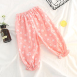 Girls Print Lightweight Bloomers Ruffles Pants for Summer