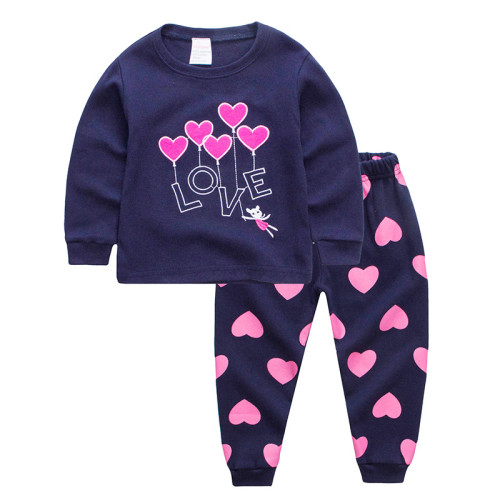 Toddler Girl Purple Love HeartsPajamas Sleepwear 2 Pieces