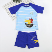 Kid Boys Print Crocodile Short Top and Trunks Two Pieces