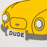 Boys Print Yellow Car White T-shirt