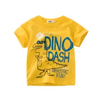 Boys Print Slogan and Cute Dinosaur T-shirt
