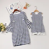 Mommy and Me Navy Stripes Family Matching Dresses
