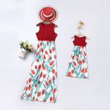 Mommy and Me Tulip Flowers Family Matching Maxi Dresses