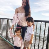 Mommy and Me Stripes Off The Shoulder Family Matching Blouse