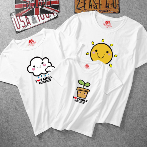 Matching Family Prints Sun Cloud Tree Sweet Love T-shirts