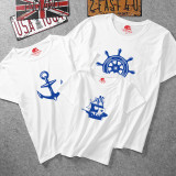 Matching Family Team Prints T-shirts Kids Sailboat Mom Anchor Dad Captain Rudder T-shirt