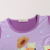 Kid Girl Print Rainbow Unicons Ruffles Sleepwear Dresses