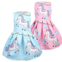 Kid Girl Print Unicons A-line Dresses