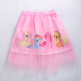 Kid Girl Print Rainbow Ponys Tutu Skirts