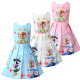 Kid Girl Print Princess Flowers A-line Dresses