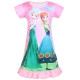 Kid Girl Pink Print Cartoon Princess Ruffles Sleepwear Dresses