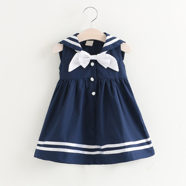 Kid Girl Bowknot Casual Sleeveless Summer Dress