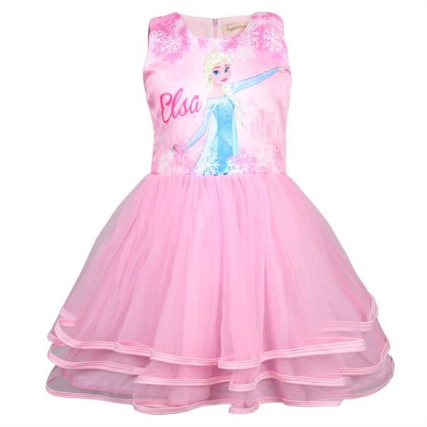 Kid Girl Print Cartoon Princess 3 Layers Tutu Dresses