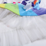Kid Girl Print Rainbow Ponys Tutu Skirts