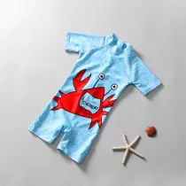 Kid Boys Print Crab Blue Swimsuit