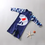 Kid Boys Print Shark One-Pieces Swimwear With Long Sleeves