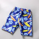 Kid Boys Print SURF Sailing Flowers Swimwear Sets Long Sleeves Top and Truck With Swim Cap