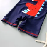 Kid Boys Print Dinosuar Swimsuit With Swim Cap
