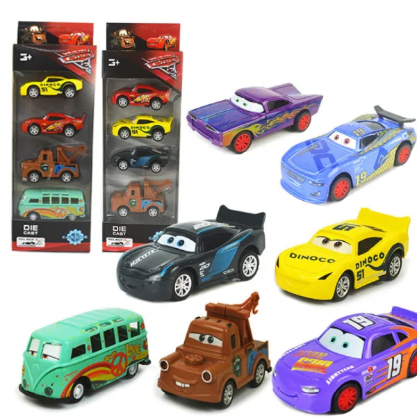 Kid Model Cars Alloy Pull Back Toy Car 1/48 Scale 4 Packs For 3Y+