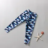 Kid Boys Print Shark Swimwear Sets Long Sleeves Top and Trunks