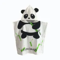Cute Panda Hooded Bathrobe Towel Bathrobe Cloak For Toddlers & Kids Size 27.5*55inch