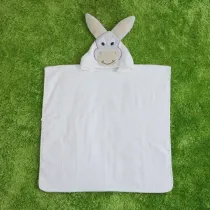 White Pony Hooded Bathrobe Towel Bathrobe Cloak For Toddlers & Kids