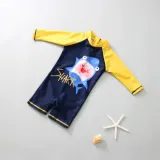 Kid Boys Print Shark One-Pieces Swimwear With Long Sleeves