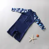 Kid Boys Print Shark One-Pieces Swimwear With Long Sleeves