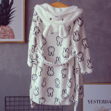 Kids Miffy Rabbit Hooded Bathrobe Sleepwear Comfortable Loungewear