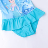 Kid Girls Print FROZEN Lisa Ruffles Blue Swimsuit