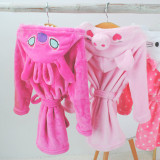 Kids Stitch Hooded Bathrobe Sleepwear Comfortable Loungewear