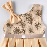 Kid Girl Sleeveless Fireworks Sequins Print With Bowknot Strap Dress