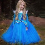Kid Girl Princess Dress With Long Sleeve Mesh