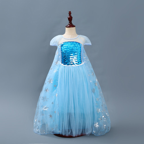 Kid Girl Blue Sequins Silver Snowflake Tutu Princess Dresses