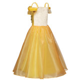 Kid Girl Frozen Ruby Pompadour Mesh Princess Dress
