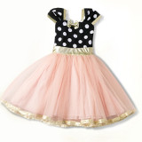 Kid Girl Dots Pompadour Bowknot Tutu Dress