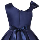 Kid Girl Sleeveless Fireworks Sequins Print With Bowknot Strap Dress