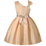 Kid Girl Sleeveless Fireworks Sequins Print With Bowknot Strap Dress