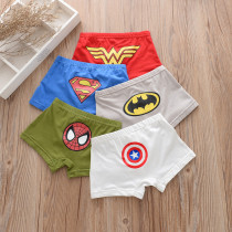 Kid Boys 5 Packs Print Superman Spider Man Boxer Briefs Cotton Underwear