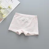 Kid Girls 5 Packs Print Rabbits Boxer Briefs Cotton Underwear