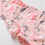 Kid Girls 5 Packs Prints Rabbits Boxer Briefs Cotton Underwear